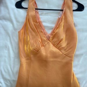 Orange metallic mini dress